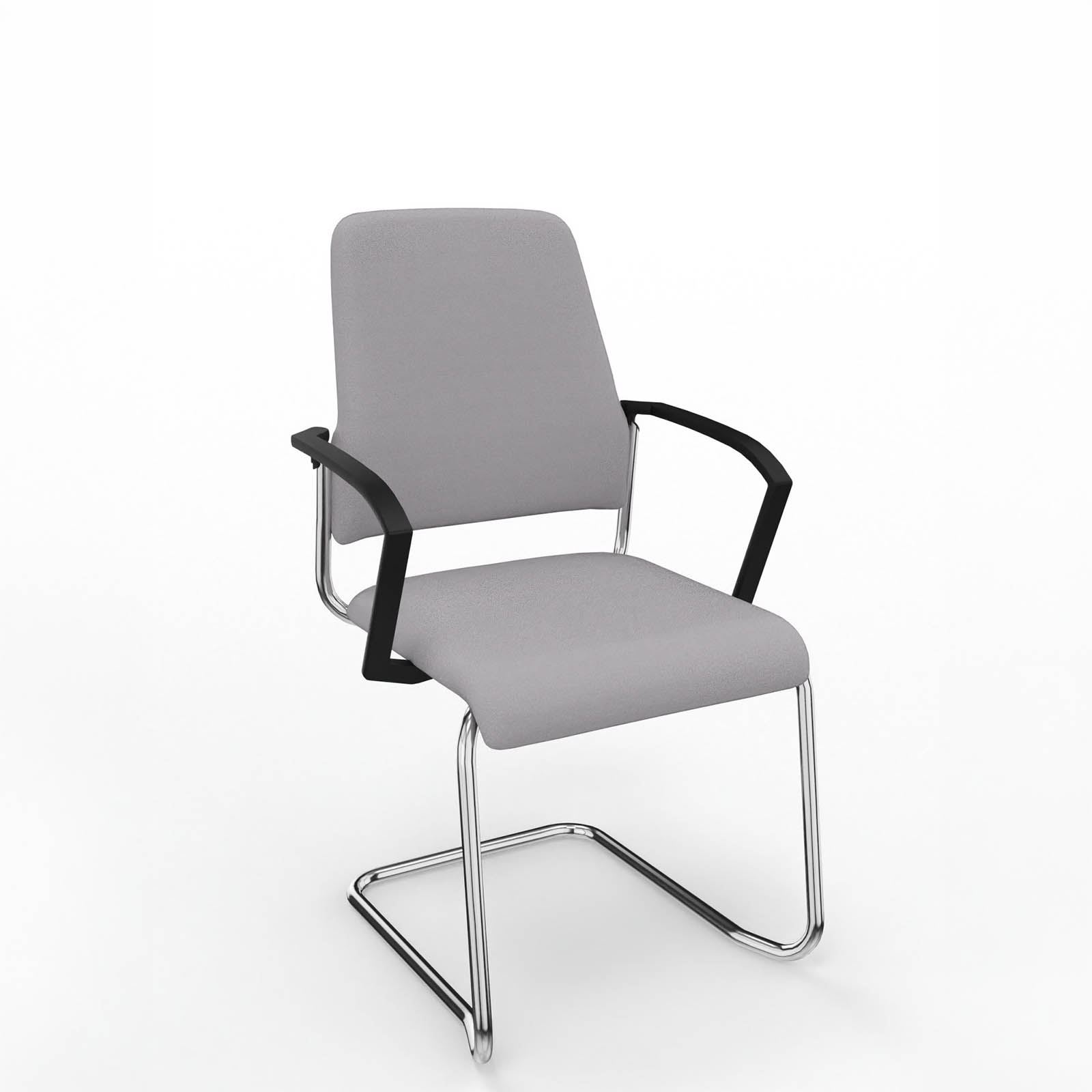 Freischwingender Besucherstuhl 550 mit Armlehnen